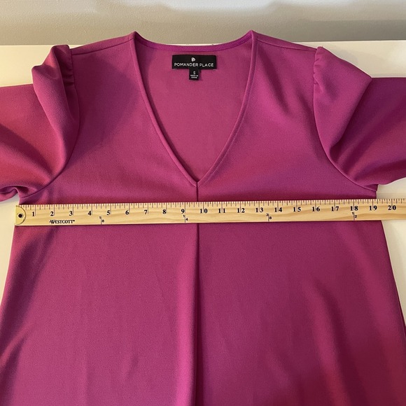 Tuckernuck Pomander Place Hollis Puff Sleeve V Neck Blouse Orchid Size S Career - Picture 10 of 11